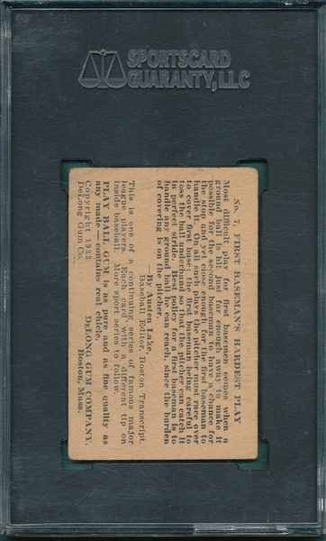 1933 DeLong #7 Lou Gehrig SGC 30 *Presents Better*