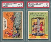 1957 Goofy Post Cards Lot of (10) W/ #34 PSA 8