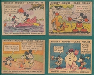 1935 R89 Mickey Mouse Gum #38, #45, #46 & #88 Lot of (4)