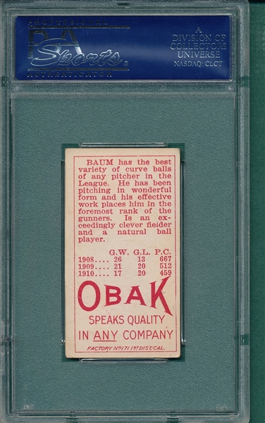 1911 T212-3 Baum Obak Cigarettes PSA 3