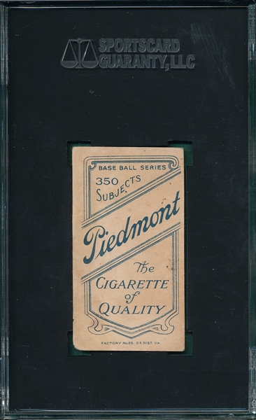1909-1911 T206 Tinker, Hands On Knees, Piedmont Cigarettes SGC 10