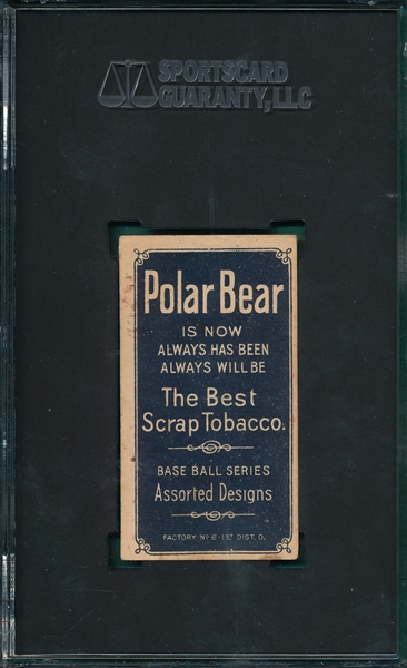 1909-1911 T206 Stahl, Glove Shows, Polar Bear SGC 55
