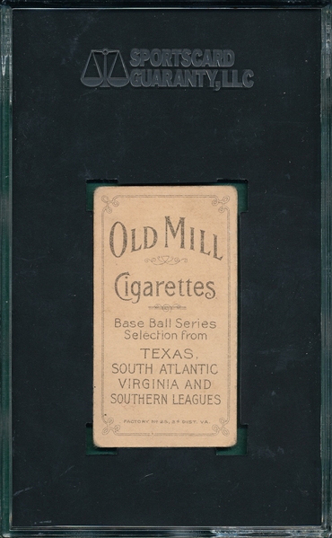 1909-1911 T206 Lentz Old Mill Cigarettes SGC 40 *Southern League*