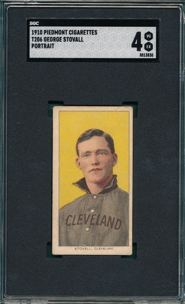 1909-1911 T206 Stovall, Portrait, Piedmont Cigarettes SGC 4