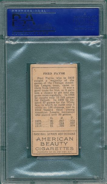 1911 T205 Payne American Beauty Cigarettes PSA 4