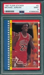 1987 Fleer Basketball Sticker #2 Michael Jordan PSA 9 *MINT*