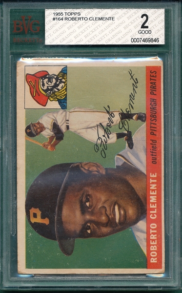 1955 Topps #164 Roberto Clemente BVG 2 *Rookie*