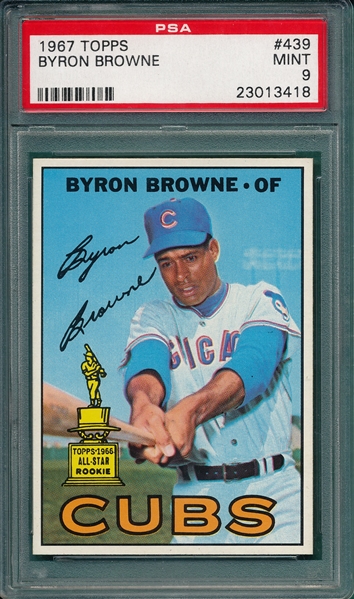 1967 Topps #439 Byron Browne PSA 9 *MINT* *Trophy Rookie*
