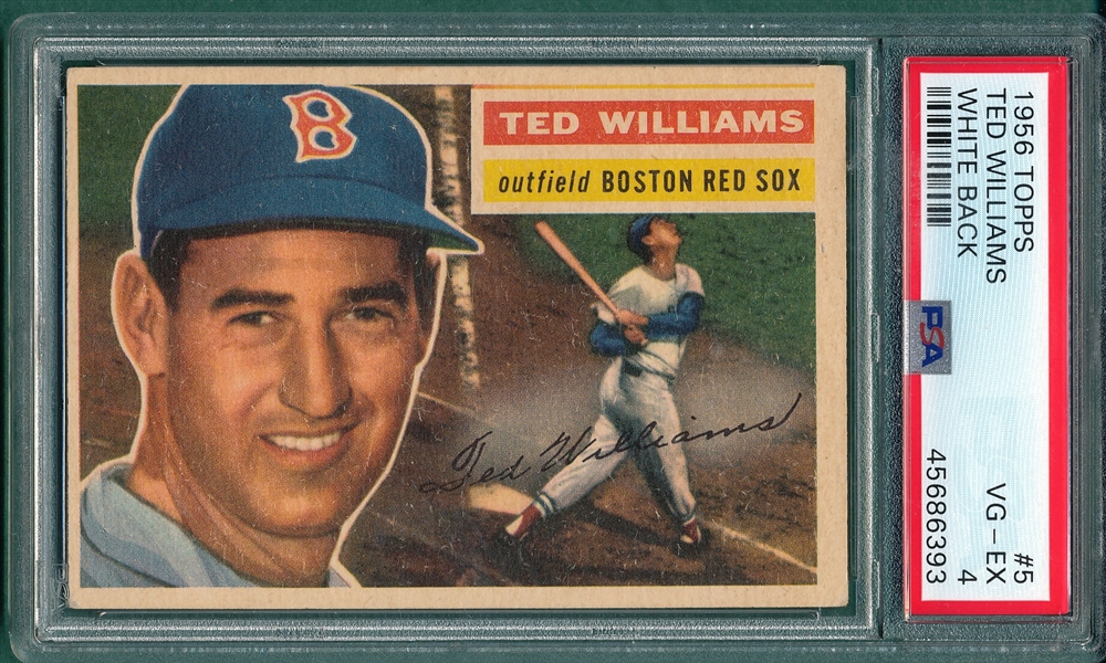 1956 Topps #5 Ted Williams PSA 4 *White*