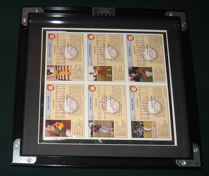 1992 Front Row Six Card Uncut Strip Framed W/ Derek Jeter