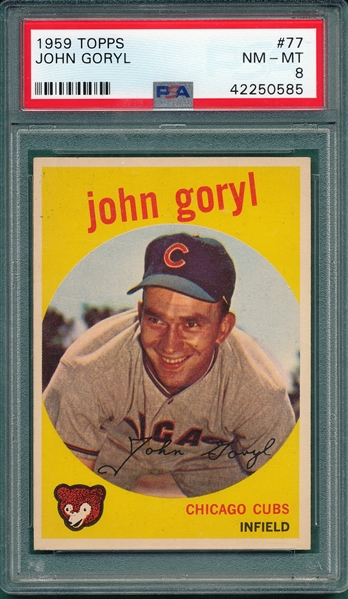 1959 Topps #77 John Goryl PSA 8