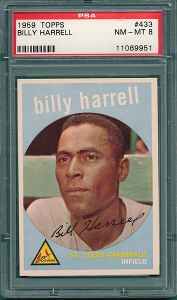 1959 Topps #433 Billy Harrell PSA 8