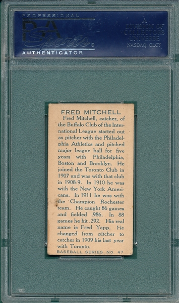 1912 C-46 #47 Mitchell Imperial Tobacco PSA 4.5