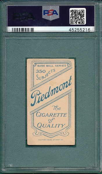1909-1911 T206 Huggins, Hands At Mouth, Piedmont Cigarettes PSA 3 (MK)