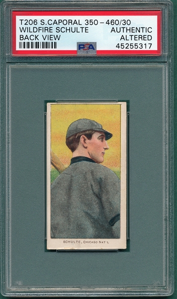 1909-1911 T206 Schulte, Back View, Sweet Caporal Cigarettes PSA Authentic