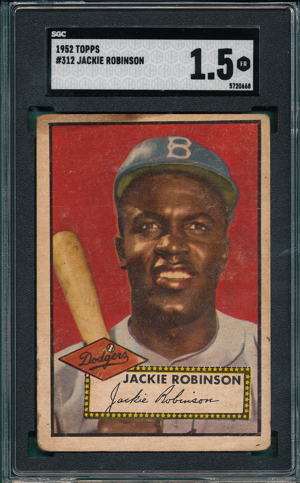 Lot Detail - 1952 Topps #312 Jackie Robinson SGC 1.5