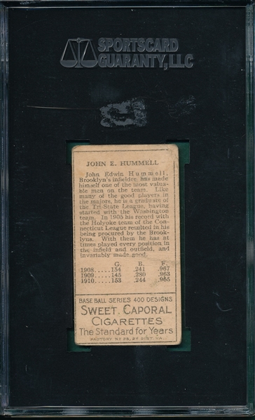 1911 T205 Hummell Sweet Caporal Cigarettes SGC 20