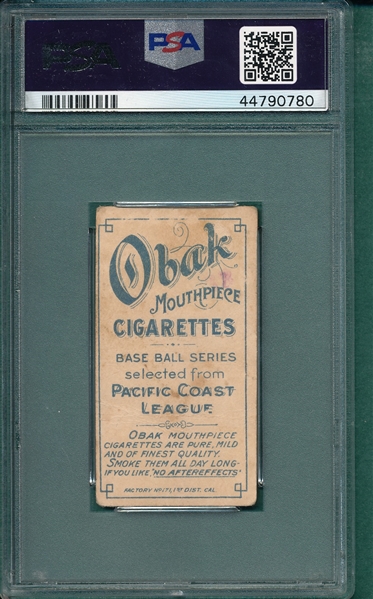 1909 T212-1 Browning Obak Cigarettes PSA 2