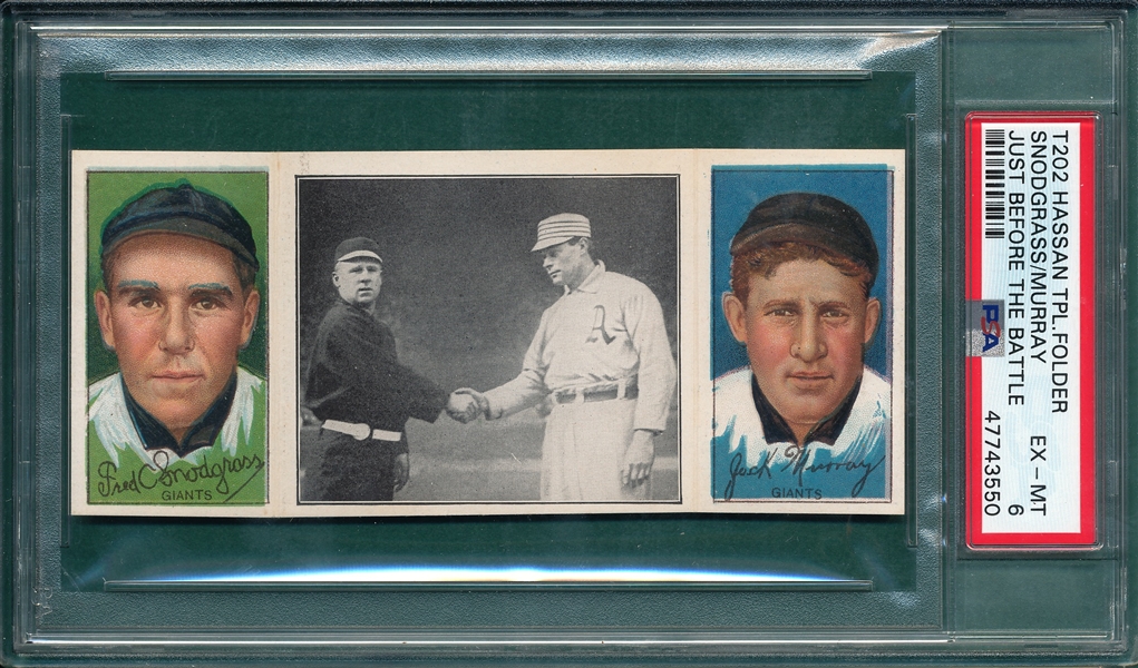 1912 T202 Just Before The Battle, Snodgrass/Murray, Hassan Cigarettes, PSA 6