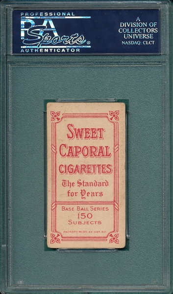 1909-1911 T206 Davis, Philadelphia, Sweet Caporal Cigarettes PSA 3.5