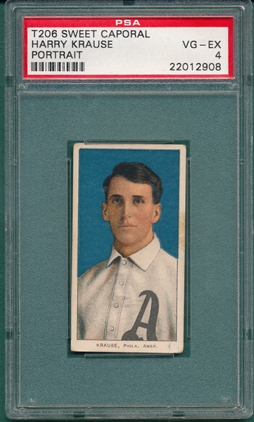 1909-1911 T206 Krause, Portrait, Sweet Caporal Cigarettes PSA 4