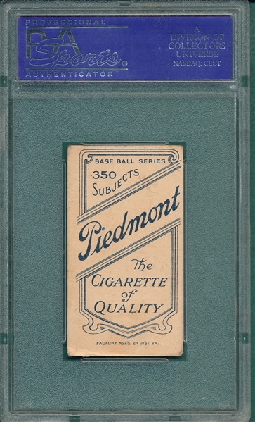 1909-1911 T206 Perring Piedmont Cigarettes PSA 4