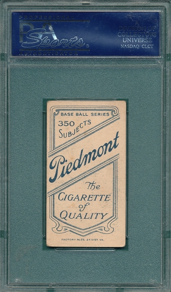 1909-1911 T206 Fiene, Throwing, Piedmont Cigarettes PSA 4