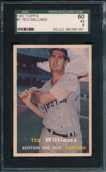 1957 Topps #1 Ted Williams SGC 60 