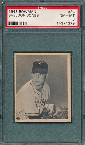 1948 Bowman #34 Sheldon Jones PSA 8 *SP*