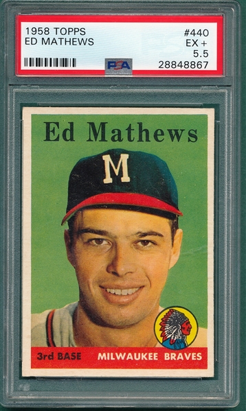 1958 Topps #440 Ed Mathews PSA 5.5