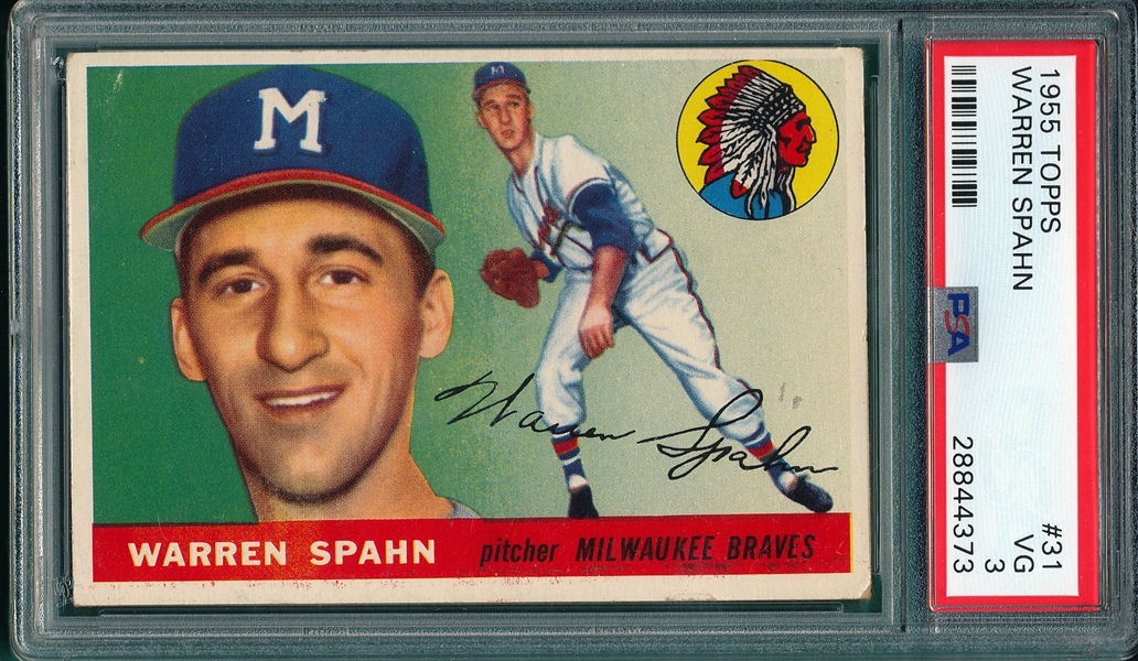 1955 Topps #31 Warren Spahn PSA 3