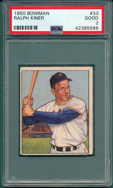 1950 Bowman #33 Ralph Kiner PSA 2 *SP* 