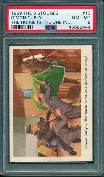 1959 The 3 Stooges #13 C'Mon Curly PSA 8