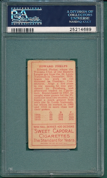 1911 T205 Phelps Sweet Caporal Cigarettes PSA 4 