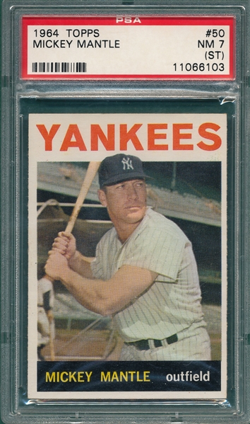 1964 Topps #50 Mickey Mantle PSA 7 (ST)
