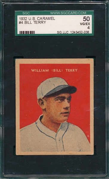 1932 U. S. Caramel #4 Bill Terry SGC 50