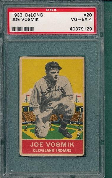 1933 DeLong #20 Joe Vosmik PSA 4