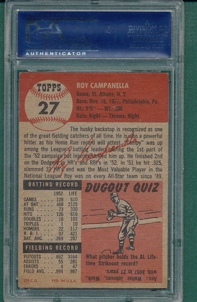 1953 Topps #27 Roy Campanella PSA 7