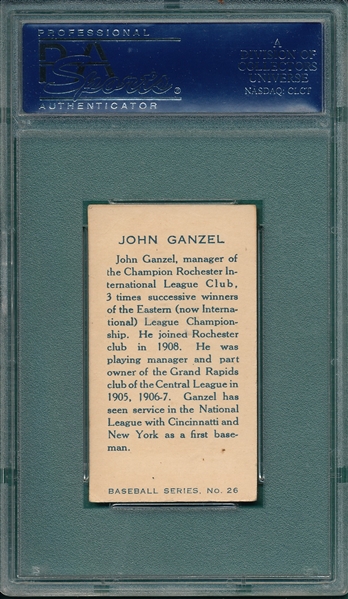 1912 C-46 #26 Ganzel Imperial Tobacco PSA 5