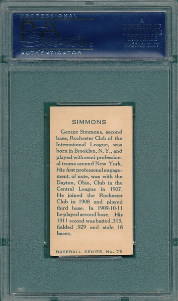 1912 C-46 #75 Simmons Imperial Tobacco PSA 5