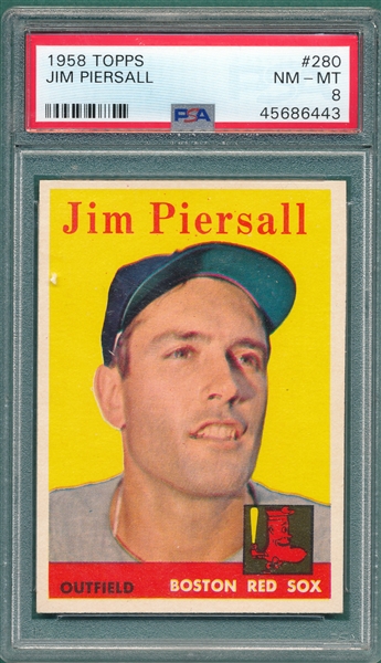 1958 Topps #280 Jim Piersall PSA 8