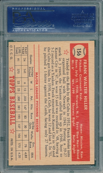 1952 Topps #156 Frank Hiller PSA 7 (OC) 