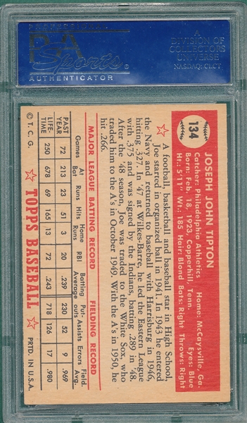 1952 Topps #134 Joe Tipton PSA 6