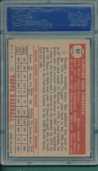 1952 Topps #97 Earl Torgeson PSA 5 