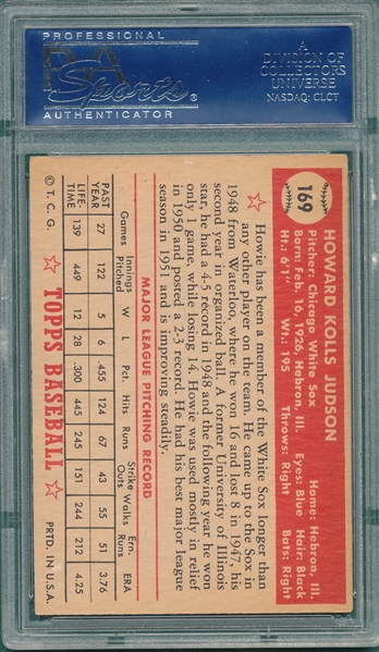 1952 Topps #169 Howie Judson PSA 5 