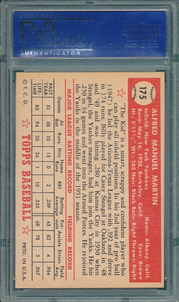 1952 Topps #175 Billy Martin PSA 5 *Rookie*