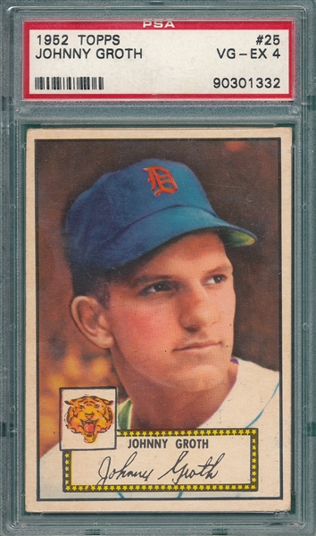1952 Topps #25 Johnny Groth PSA 4 *Red* 