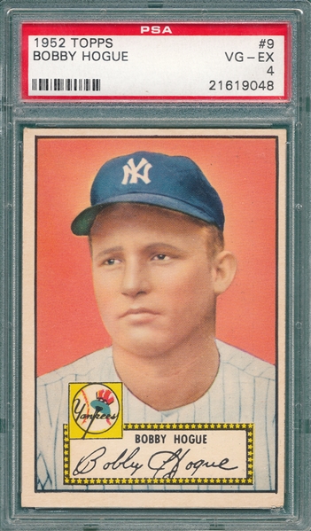 1952 Topps #9 Bobby Hogue PSA 4 *Red* 