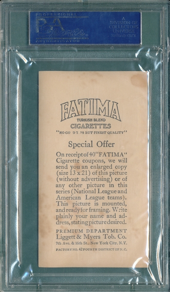 1914 T222 Amos Strunk Fatima Cigarettes PSA 3