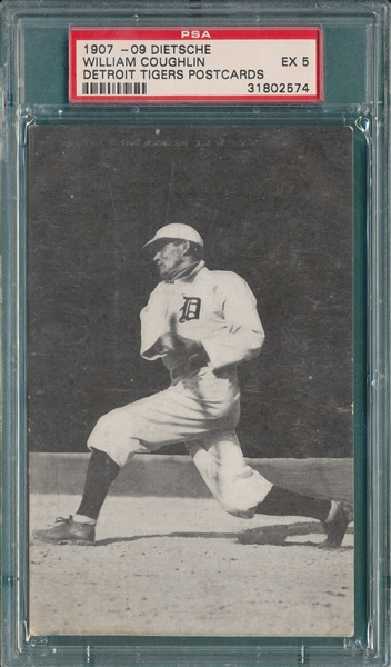 1907 Dietsche Post Cards, Coughlin, Tigers, PSA 5